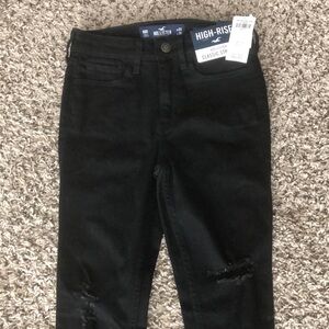 Hollister Jeans High Rise Classic Stretch Skinny Black SZ 23 NWT